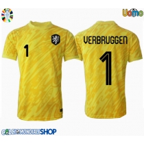 Maglie da calcio Olanda Bart Verbruggen #1 Portiere Seconda Maglia Europei 2024 Manica Corta